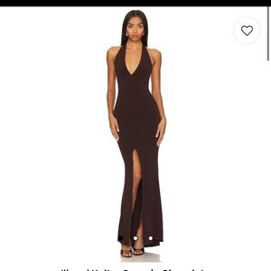 ILLEGAL HALTER GOWN IN CHOCOLATE - Nookie